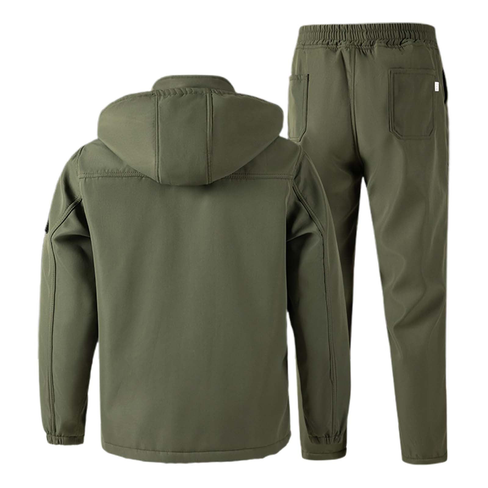 Traje de lluvia para moto para hombre, 2 piezas, traje de lluvia táctico, chaqueta de entretiempo, combate, chaqueta táctica, pantalones cargo cálidos, juego de uniforme militar, ropa de caza