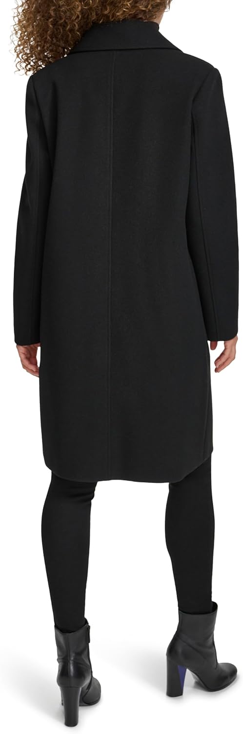 Kenneth Cole Women's Notch Collar Fly Front Single Breasted Topcoat - Image 4