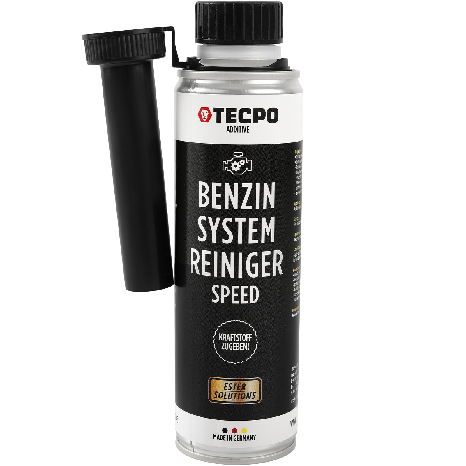 TECPO 10 limpiadores de sistema de gasolina, 300 ml, limpiador de gasolina, limpiador de gasolina, aditivo para motor de combustible, limpiador de sistemas de combustible