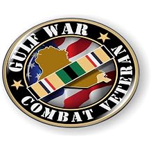 Gulf War Combat Veteran 3D Domed CAR Emblem Badge Sticker Round Flexible Round