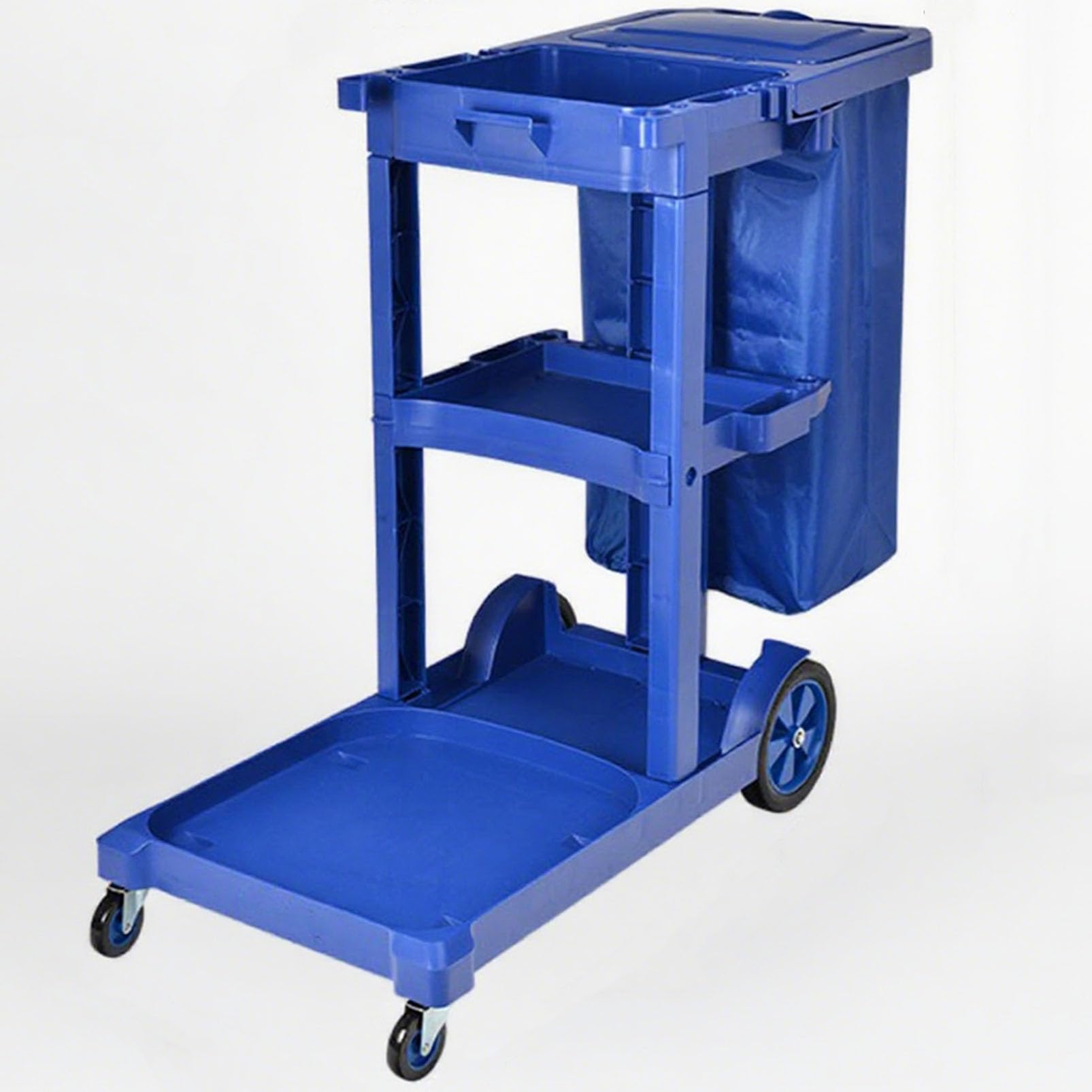 ERSINIAN Chariot de nettoyage, chariot de ménage robuste à roulettes, chariot organisateur de produits de nettoyage commerciaux pour écoles, hôtels, restaurants et centres commerciaux