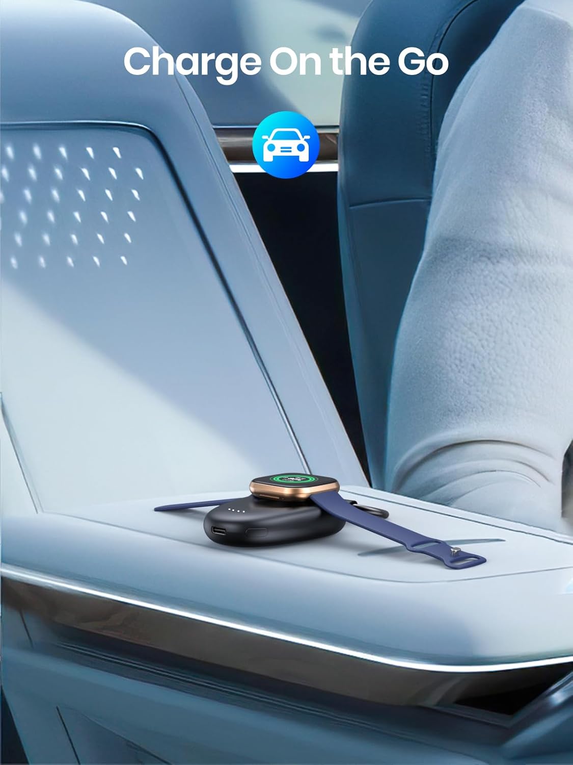 LVFAN Charger for Fitbit Sense & Versa 4, 1400mAh Portable Power Bank Charging Replacement Accessories, Travel Keychain Charger Dock for Google Pixel Watch 3 2 & Fitbit Versa 4 3 / Sense 2 / Sense