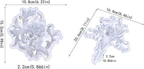 Miniatura 7 de Xidmold 2 moldes de resina de calavera grandes, molde de fundición epoxi de calavera 3D para decoración de pared, molde de silicona para decoración