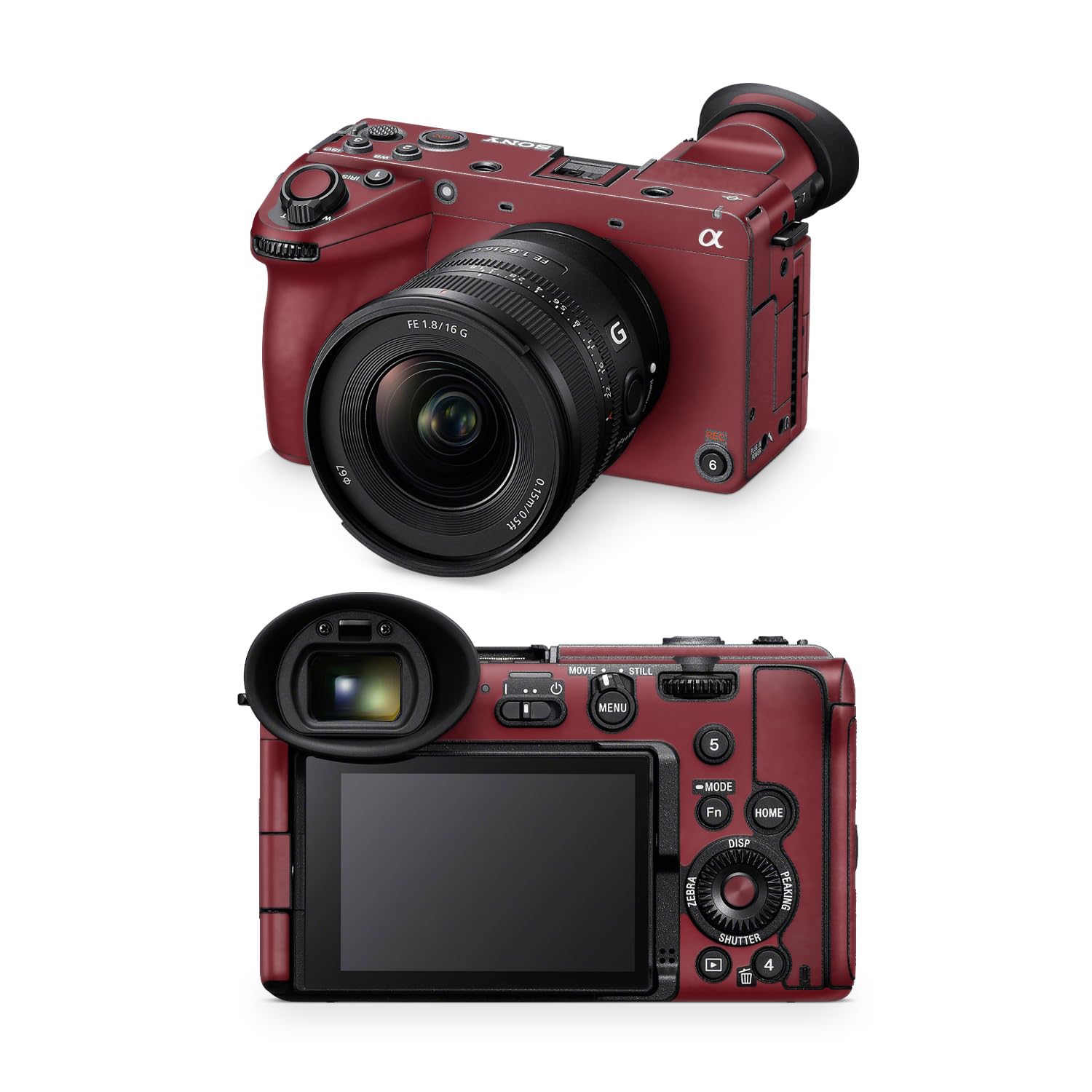 Camera Skin Compatible with Sony FX2 Digital Camera (2025) - Solid Burgundy - Premium 3M Vinyl Protective Wrap Decal Cover - Easy to Apply | Crafted in the USA by MightySkins