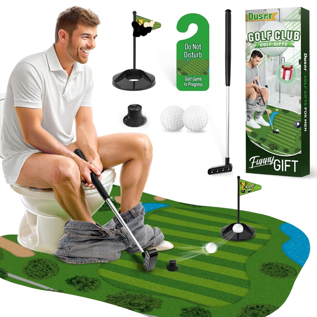 Fathers Day Dad Gifts, Fathers Day Golf Gifts from Daughter Wife Son, Toilet Golf Gifts for Men, Father's Day Golf Game Gifts, Gag Gifts Funny Adult, Funny Gifts for Men Him Husband Dad Godfather