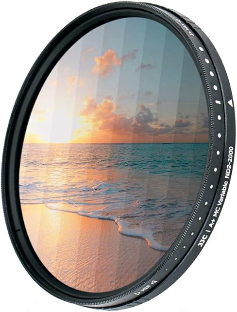 JJC 43mm Variable ND Filter (ND2 - ND2000) Adjustable Neutral Density Lens Filter, HD Optical Glass Camera Lens Filter for Landscape Photography
