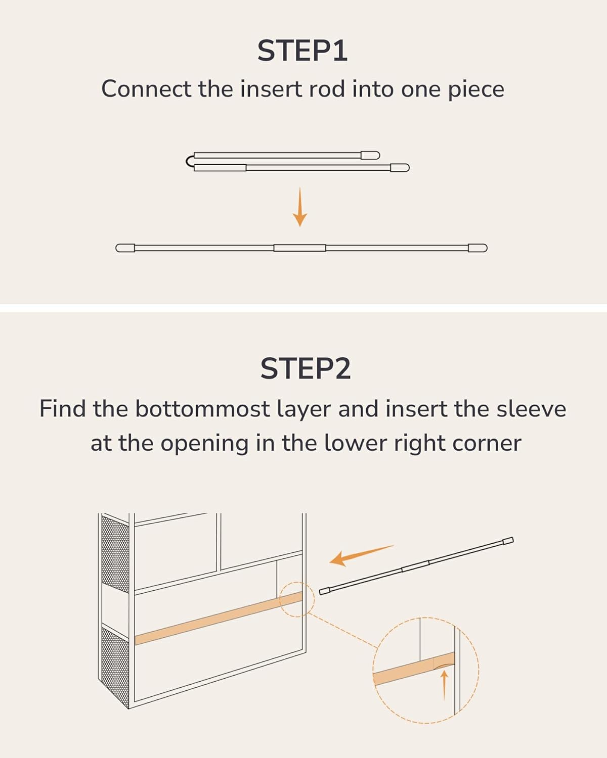 ULG Over the Door Organizer, 5-Tier Extra Large Hanging Storage with 10 Mesh Pockets, 100 lbs Capacity, Heavy Duty Door Organizer for Closet, Bedroom, Nursery Storage, Beige - Image 5