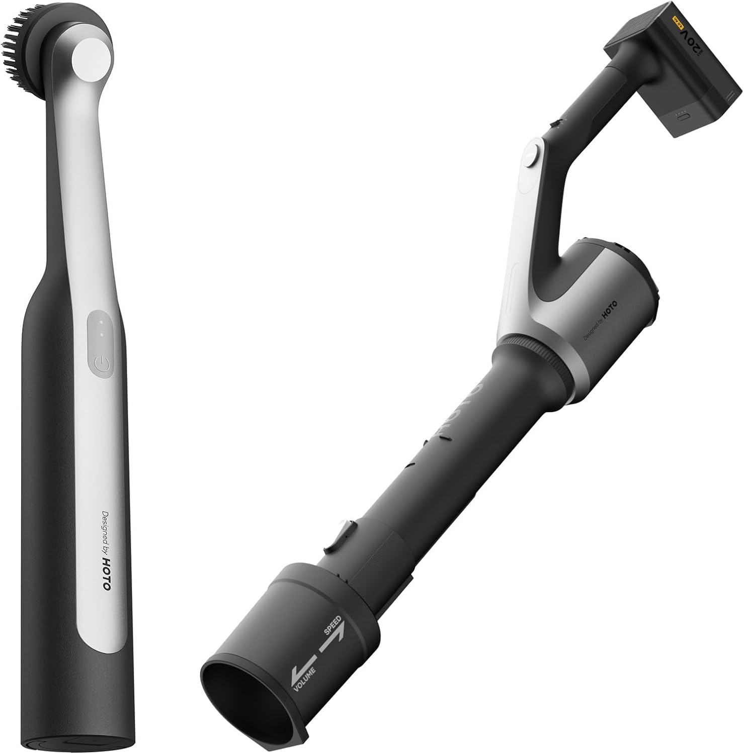 HOTO Leaf Blower Cordless 720 CFM & Wand Grout Brush