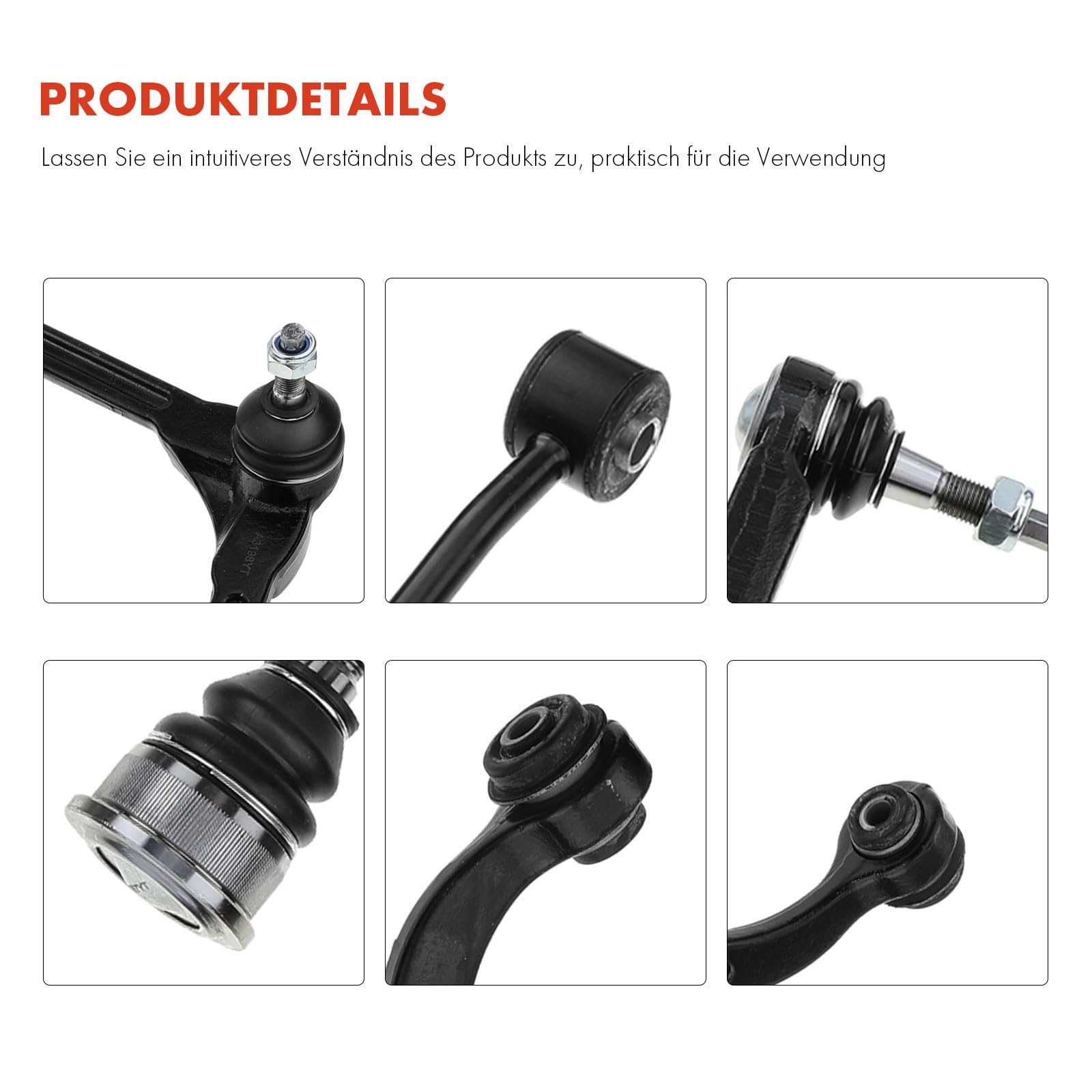 Frankberg 8x Set di bracci trasversali Compatibile con Cherokee KJ 2.8 CRD 4WD 2.8 CRD 4x4 2.5 CRD 4WD 2.4 4x4 2.4 Laredo 3.7 4x4 3.7 Laredo 2001-2008 Replace# 52088632AC,52088632AB