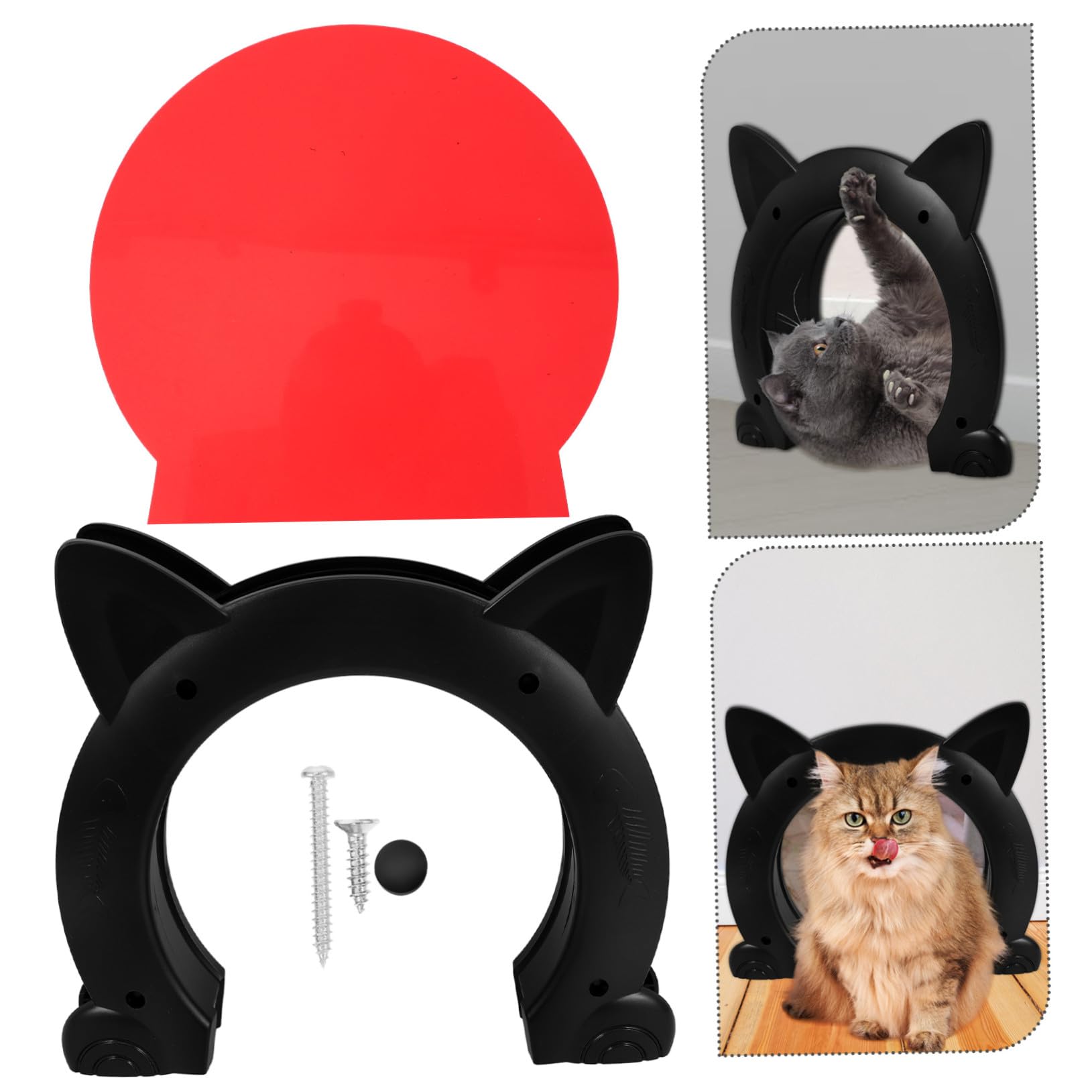 Homoyoyo Katzenklappe für Innentür mit Robustem Kunststoff Mittelgroß Geeignet für Katzen und Kleine Hunde Einfache Befestigung Langlebig und Vielseitig Einsetzbar für Haustierhäuser