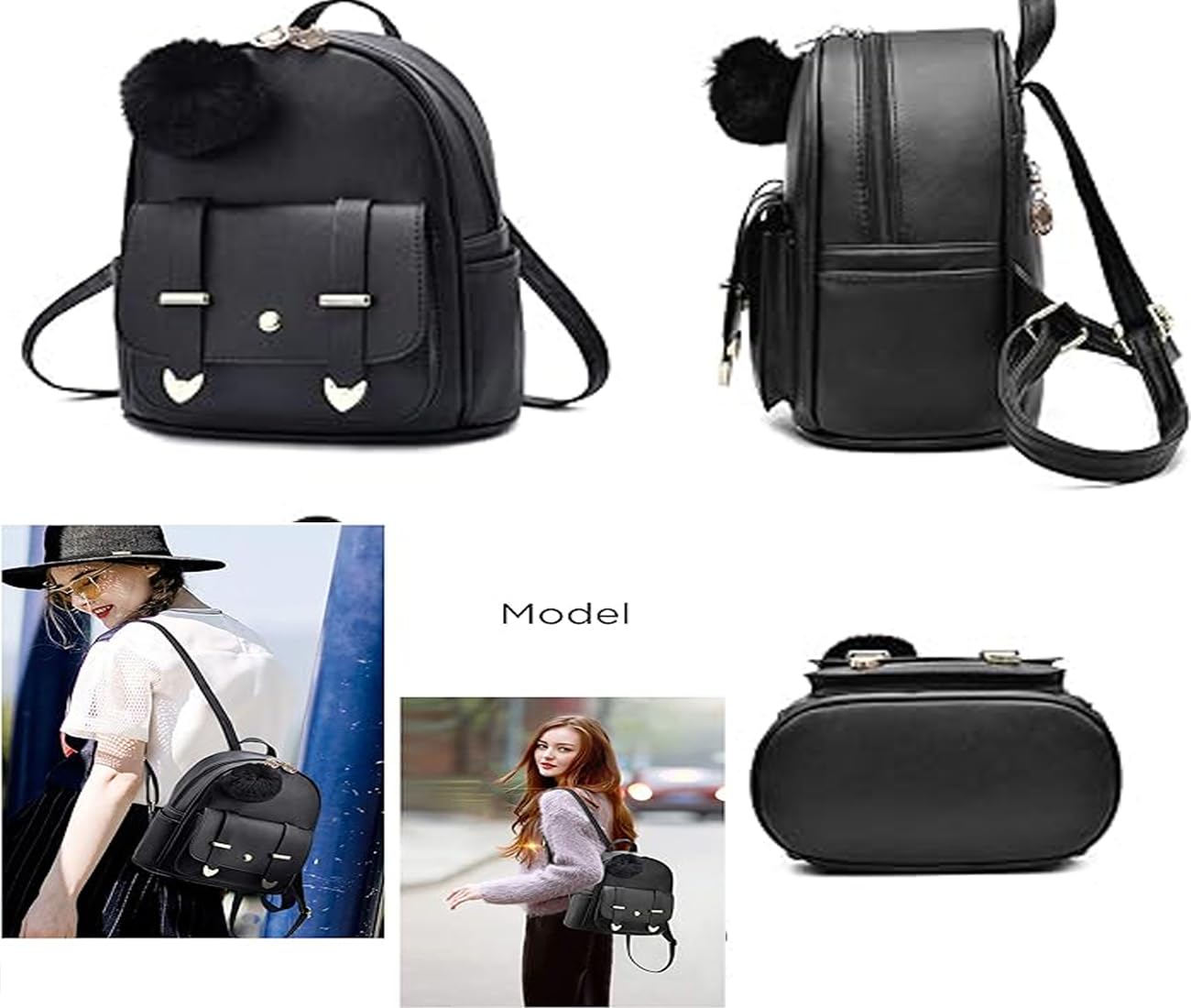Alice Girls 3-PCS Fashion Cute Mini Leather Backpack sling & pouch set for Women//Rakhi gift for Sister (baby) (light sky) 1
