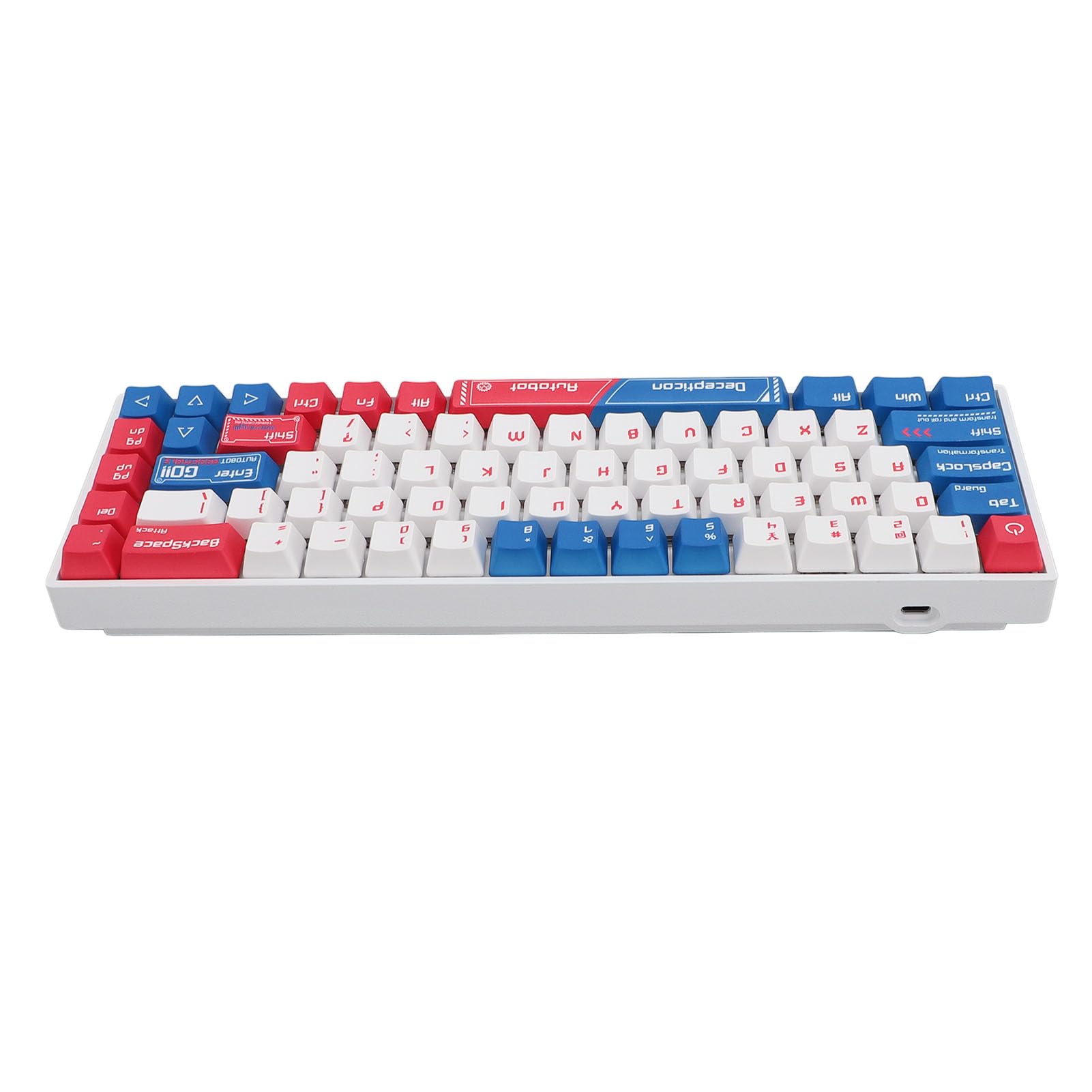 Dpofirs Tastiera da gioco meccanica wireless RGB 68 tasti, design compatto, tastiera switch rossa per Wins10, custodia bianca