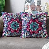 cojines tejidos de mandalas Amplia aplicación: los patrones bohemios únicos hacen que las fundas de almohada decorativas sean imprescindibles para la decoración de la habitación, adecuadas para todo tipo de ocasiones: sofá, sala de estar, dormitorio, exterior, balcón, etc., también perfectas para usar como regalo.