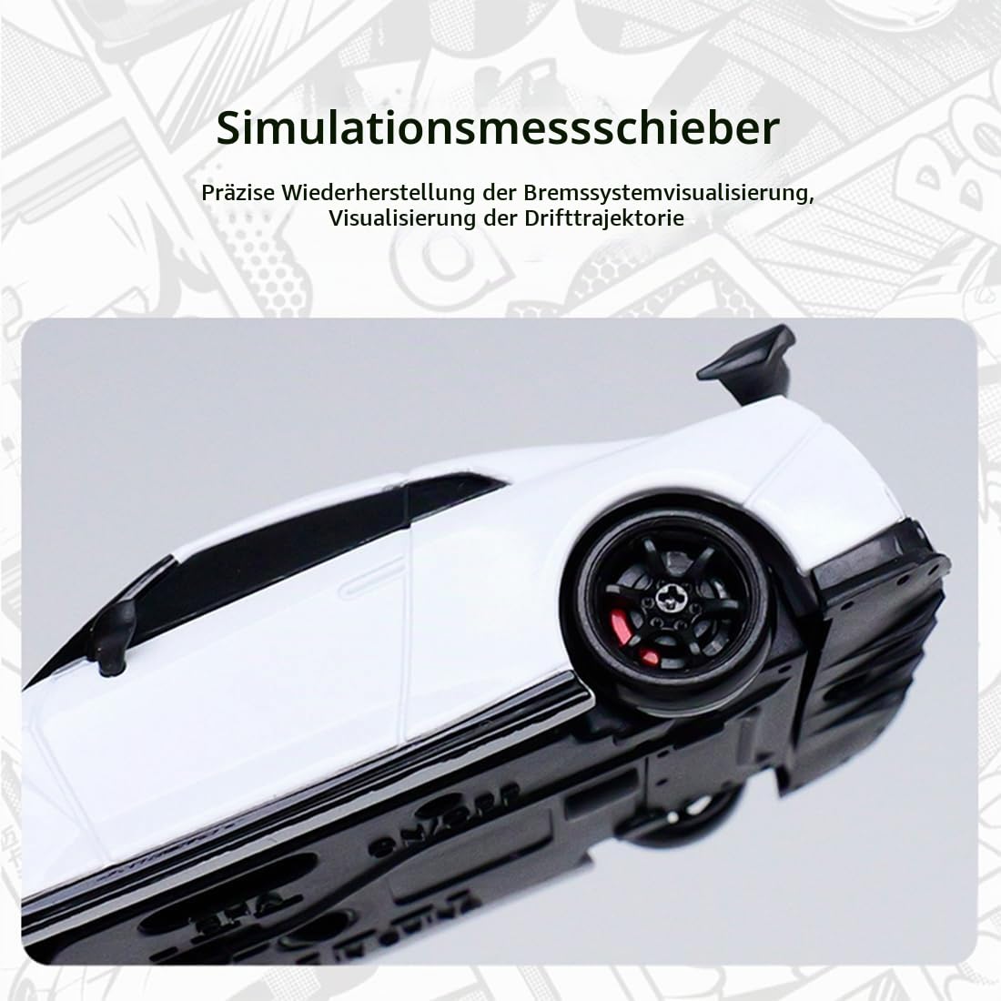 NULA 2,4 GHz 4CH 1:64 Mini RC Drift Auto, Desktop-4WD-RC-Driftwagen mit LED-Beleuchtung, proportionaler Gas- und Lenkung sowie 2 Geschwindigkeitsmodi – Sportwagen für Erwachsene