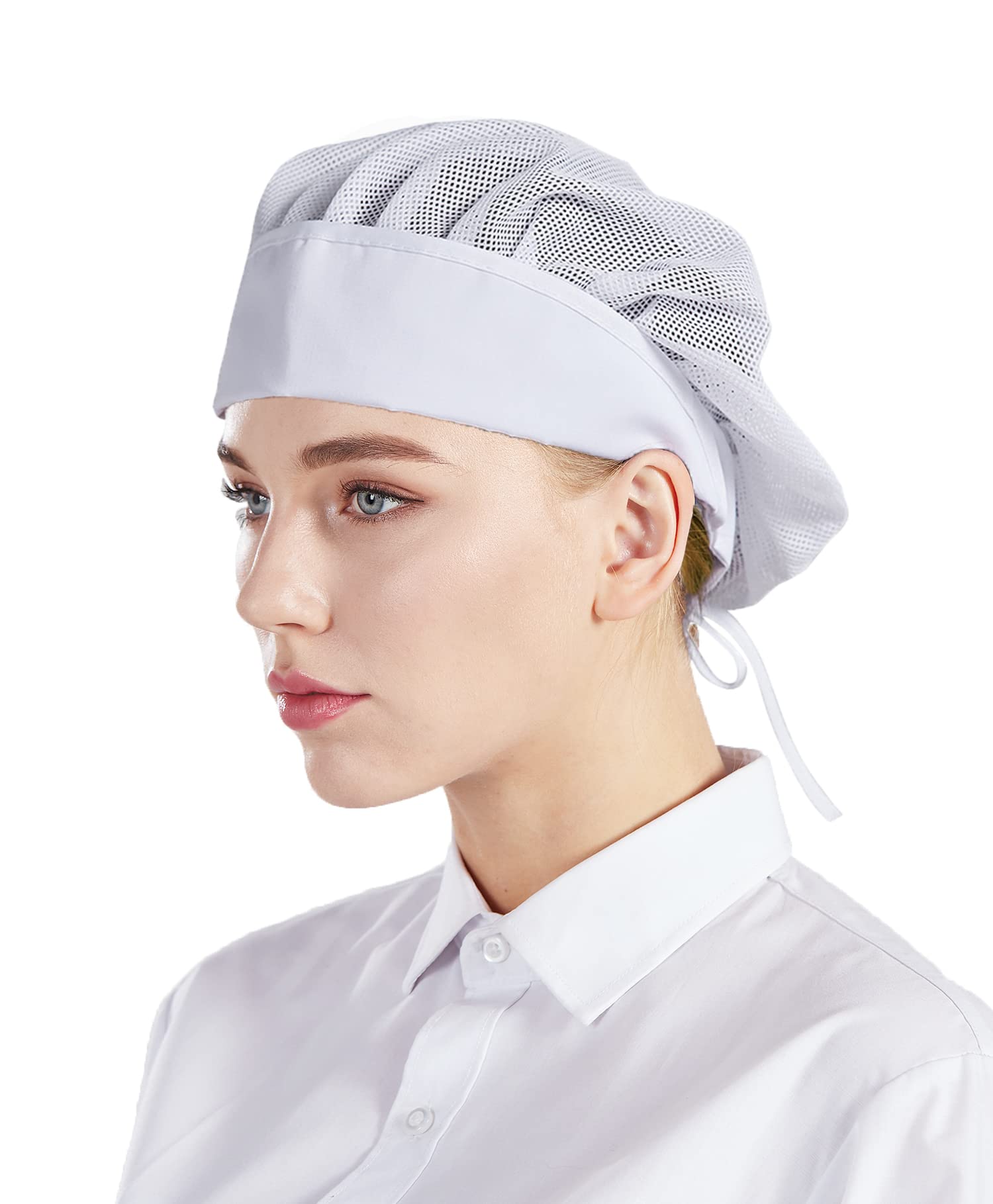 Cappello da Chef Nanxson 3 Pezzi Rete Elastica Antipolvere Lavoro Industriale Bianco