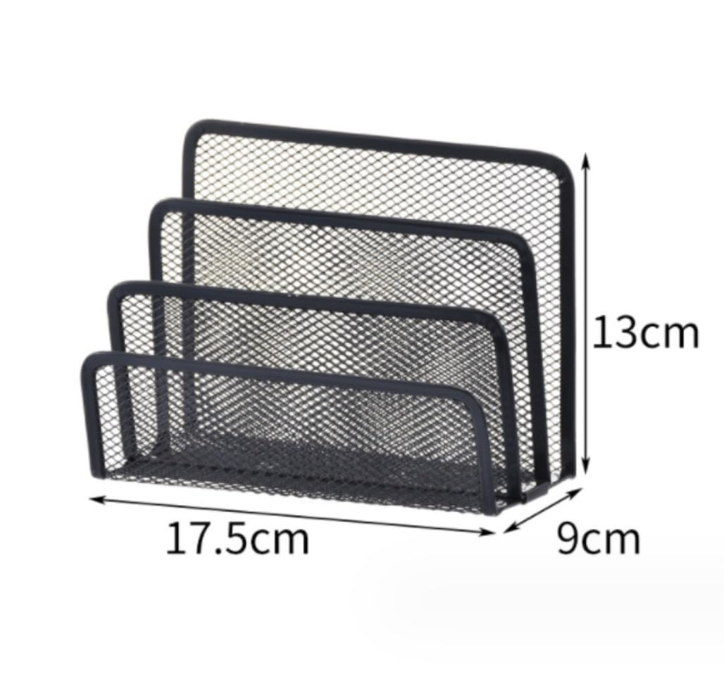 Habrur Schreibtisch Organizer Stiftehalter Schreibtisch Schreibtisch-Organizer, Kleiner Aktenhalter, Brief-Organizer, Metallgeflecht, Dokumenten-Ablageordner, Papier-Organizer Organizer Büro