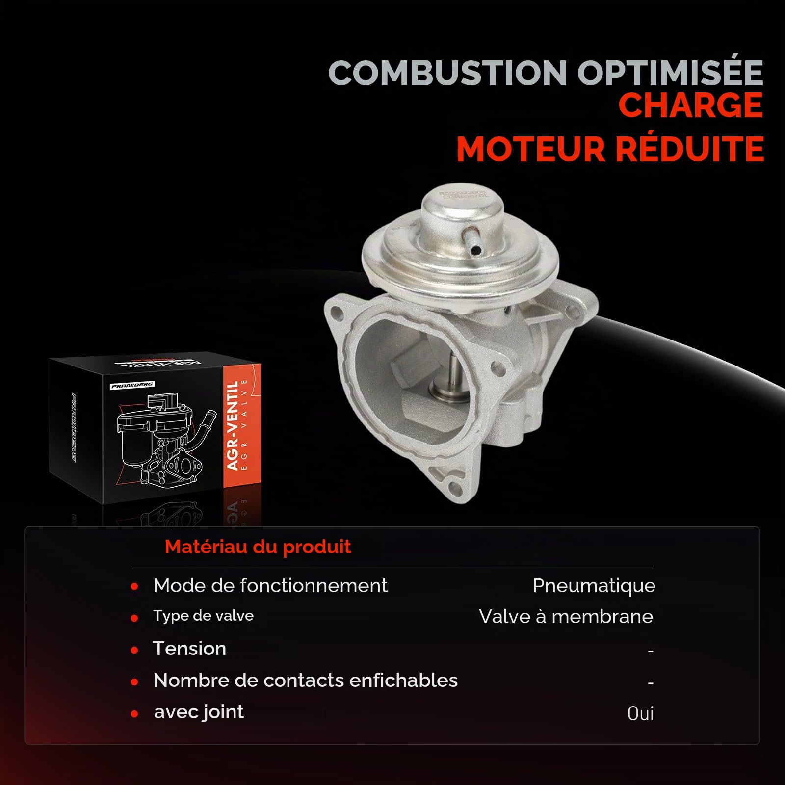 Frankberg Vanne EGR de recirculation des gaz d'échappement 555060 | Compatible avec: ,Caliber,,,New Beetle Cabriolet 1Y7,A3 Sportback 8PA,