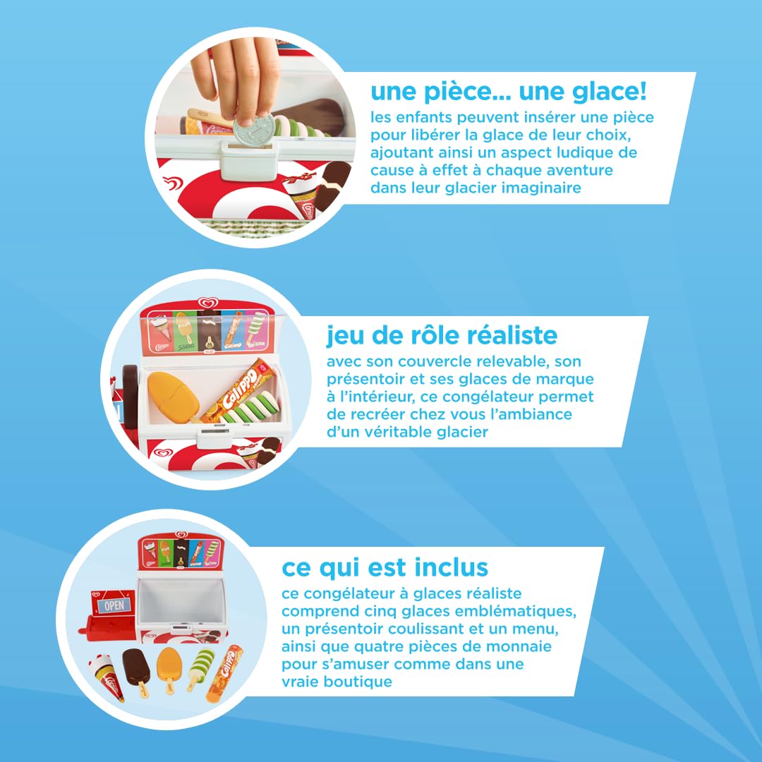 Casdon Glacier Miko Officiel Avec 5 Glaces Emblématiques, Présentoir Coulissant, Argent Factice, Jeu De Rôle Dès 2 Ans, Sans Piles