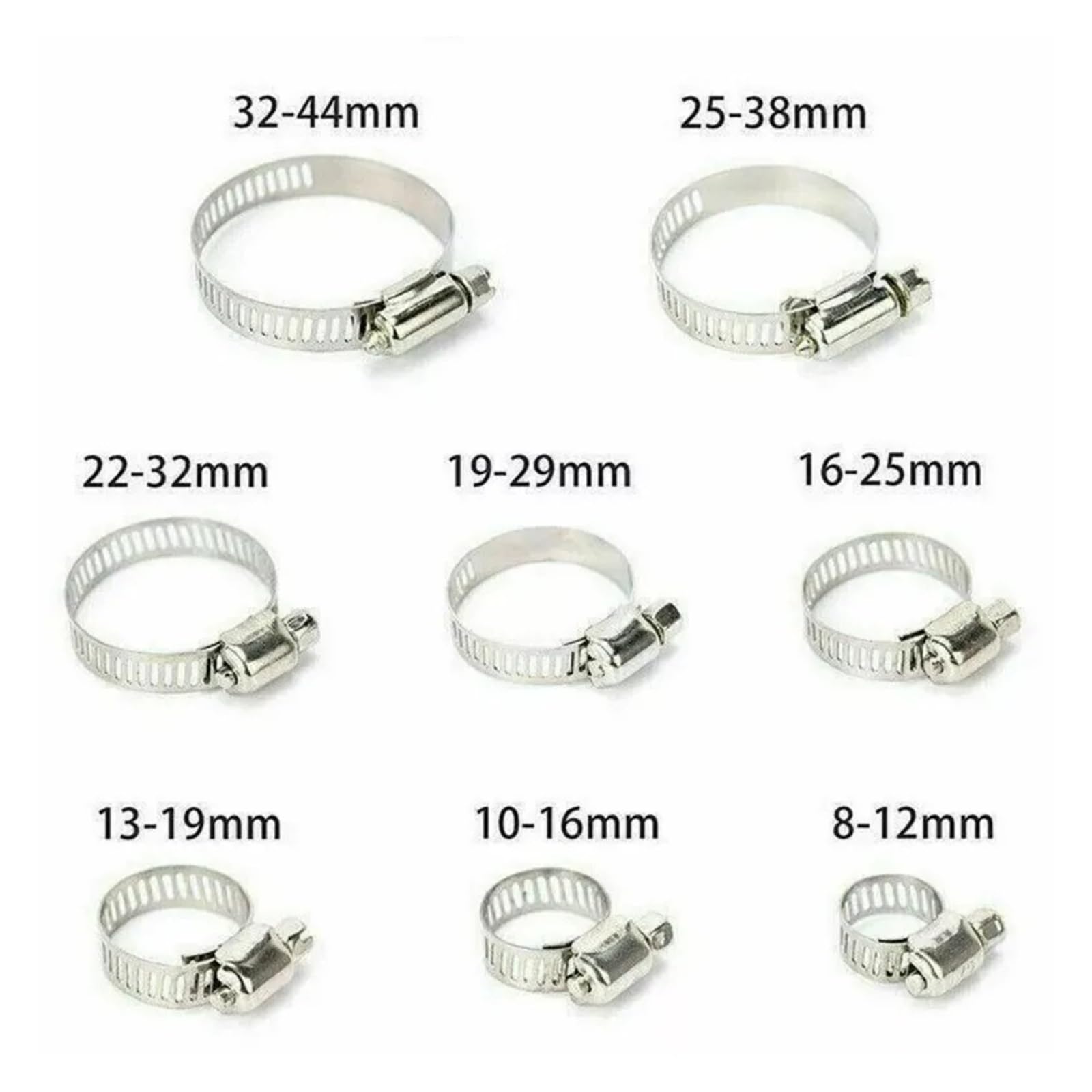 Verstellbare Schlauchschelle 101-teiliges sortiertes Edelstahl-Schlauchschellen-Set, verstellbare Auto-Kraftstoffrohrschellen