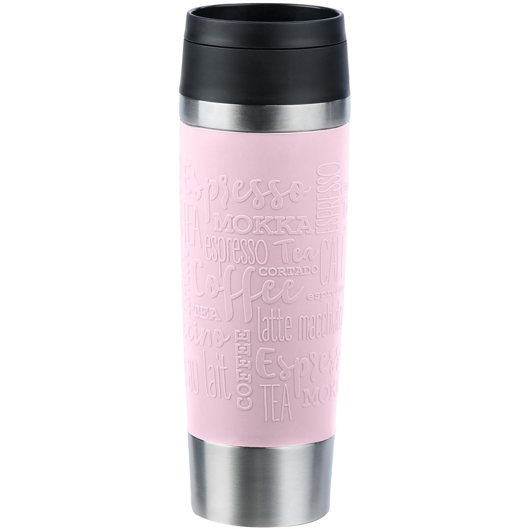 Emsa N20224 Travel Mug Classic kubek termiczny 0,5 litra, nowa komfortowa zakrętka, stal nierdzewna, 6 h gorąca i zimna przez 12 h, 100% szczelności, nadaje się do mycia w zmywarce, otwór do picia 360