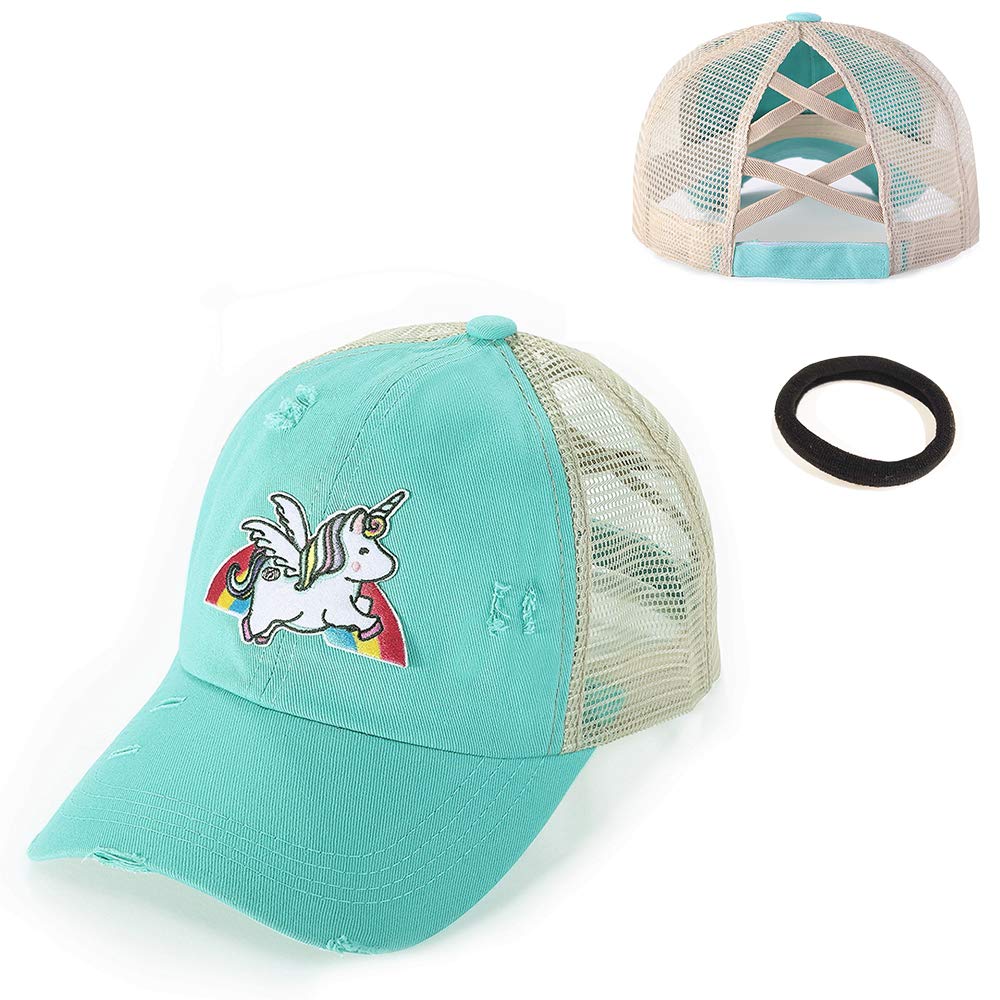 Vintage High Ponytail Criss Cross Baseball Cap Sun Hat for Women