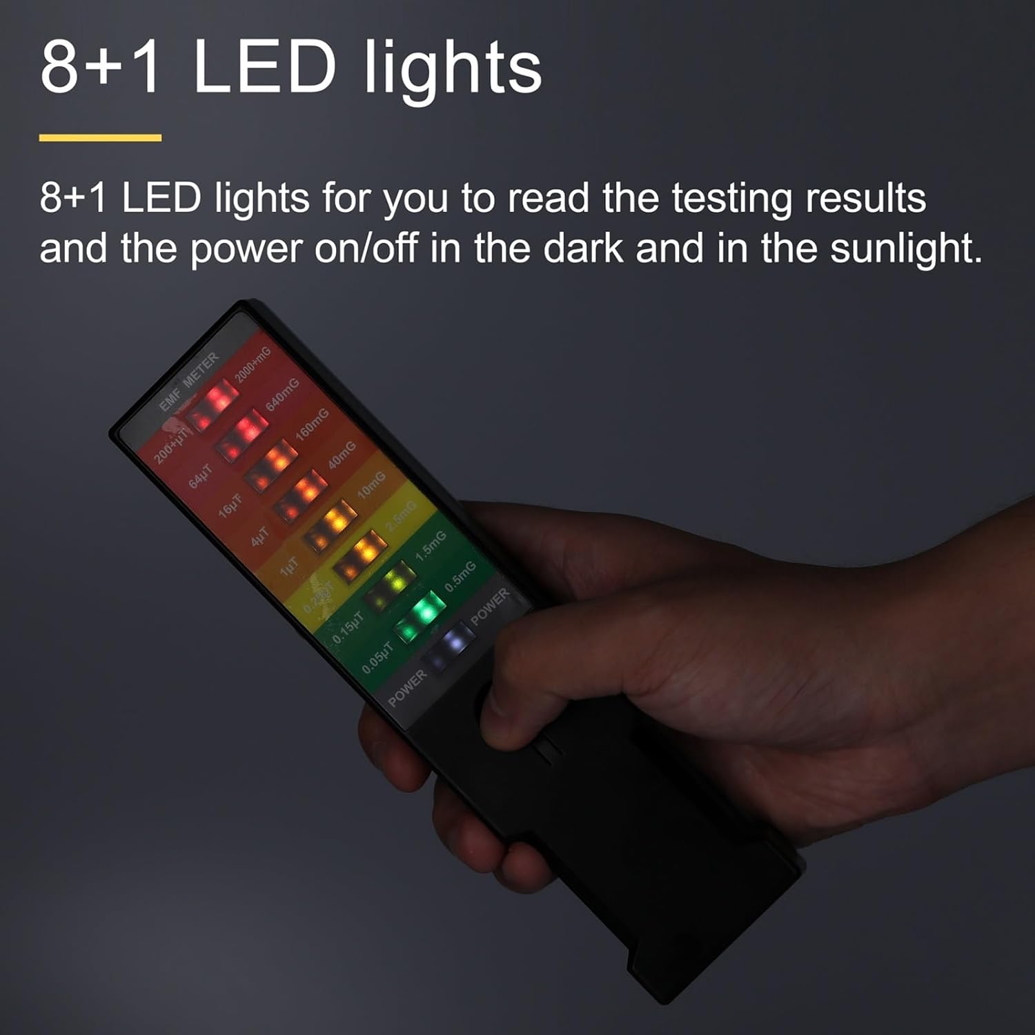 Handheld Electromagnetic Field Radiation Detector EMF Meter Dosimeter Portable Magnetic Field Monitor Home 9 LED Gauss Meter