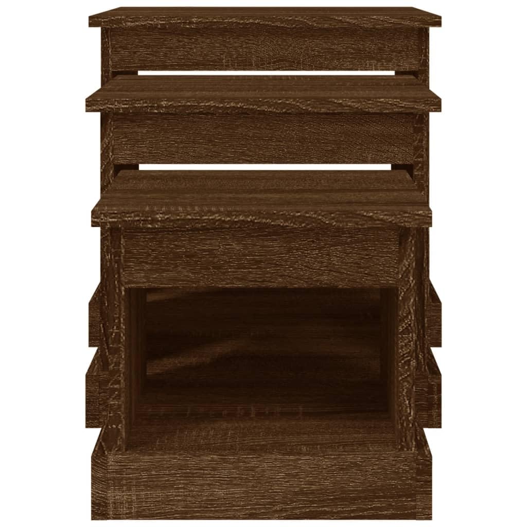 Tavolino da letto Tavolino da divanoTavolini Impilabili 3 pz Bianco Lucido in Legno MultistratoAdatto per soggiorno, camera da letto, balcone e ufficio