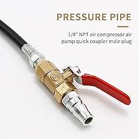 Vista 3 de Tubo de presión de soporte de válvula de aire de motor de 18.9 pulgadas con válvula de bola, extracción de rosca M14 M12 a 1/4 NPT cilindro