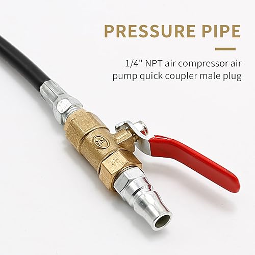 Miniatura 3 de Tubo de presión de soporte de válvula de aire de motor de 18.9 pulgadas con válvula de bola, extracción de rosca M14 M12 a 14 NPT cilindro asistente