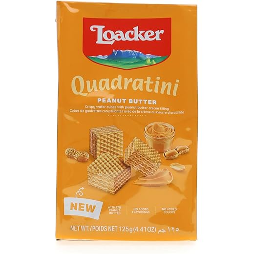 Loacker Quadratini Peanut Butter Wafer 125g