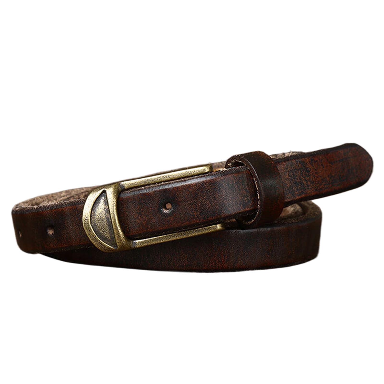 Cinturon Mujer Piel, Hebilla De Latón Dorado Vintage Cinturones De Mujer Espesar Cinturón Para Vaqueros Pantalones Vestidos