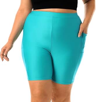 HODOSPORTS Plus Size Women's Swim Shorts with Pockets 6.5