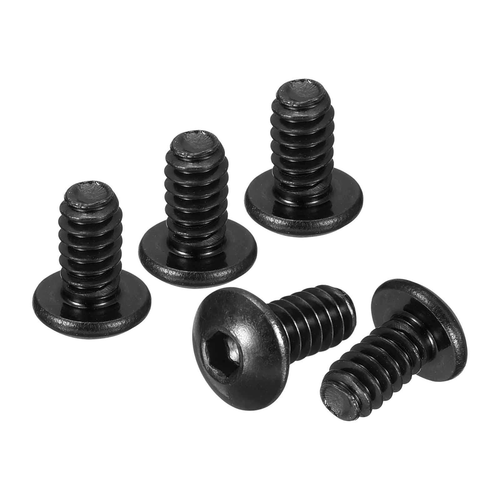 DTGN 40 Pz - #6-32x1/4" Viti a Testa Bombata Vite A Brugola Testa TondaIdeali Per Bici Da Strada Bike Auto Moto - Acciaio Inox 304 Ossidato Nero - Elementi Di Fissaggio