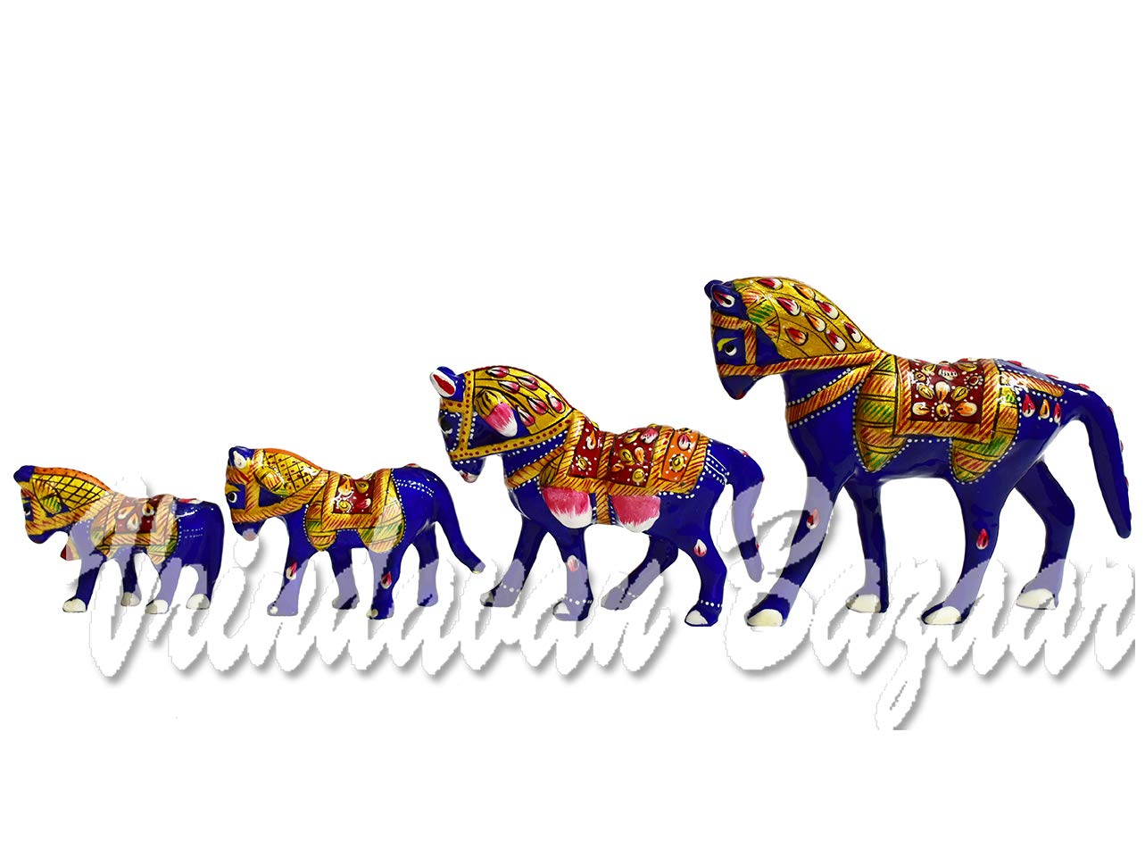 Chevaux Meenakari peinture émaillée pour créer une ambiance ethnique sur votre buffet