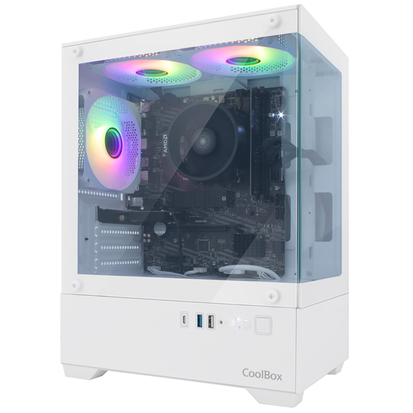 PC-GAME - PC Gaming Neon-X (AMD Ryzen 7-5700G, 32GB RAM, 1TB SSD M2, Gráficos Radeon Vega 8, Windows 11 Pro). Ordenador de Sobremesa, Ordenador Gaming, PC Gamer