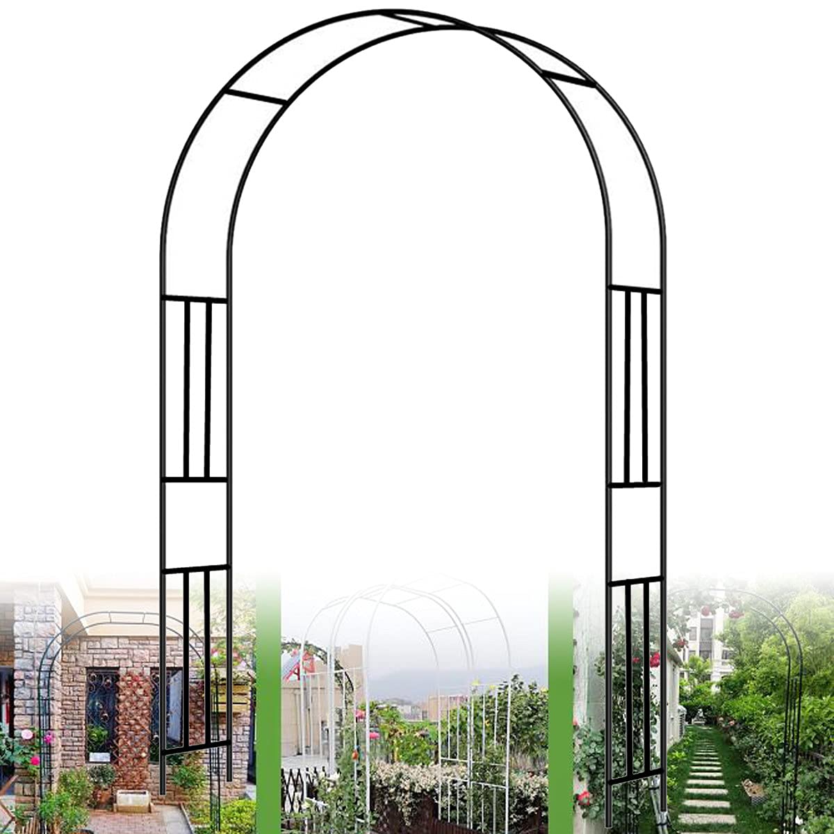 Metalowy łuk różany na wesele, przyjęcie weselne, eleganckie dekoracje do altan ogrodowych i roślin pnących, 260 × 240 cm i 300 × 240 cm, stal ocynkowana