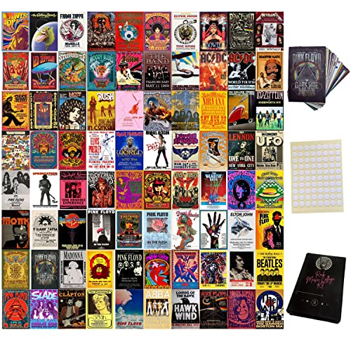 80 Pcs Music Poster | Vintage Rock Posters | Rock Band Posters | Album Cover Vintage Posters Music | Vintage Band Posters | Band Posters for Room Aesthetic | Music Posters Room Aesthetic | Rock Poster