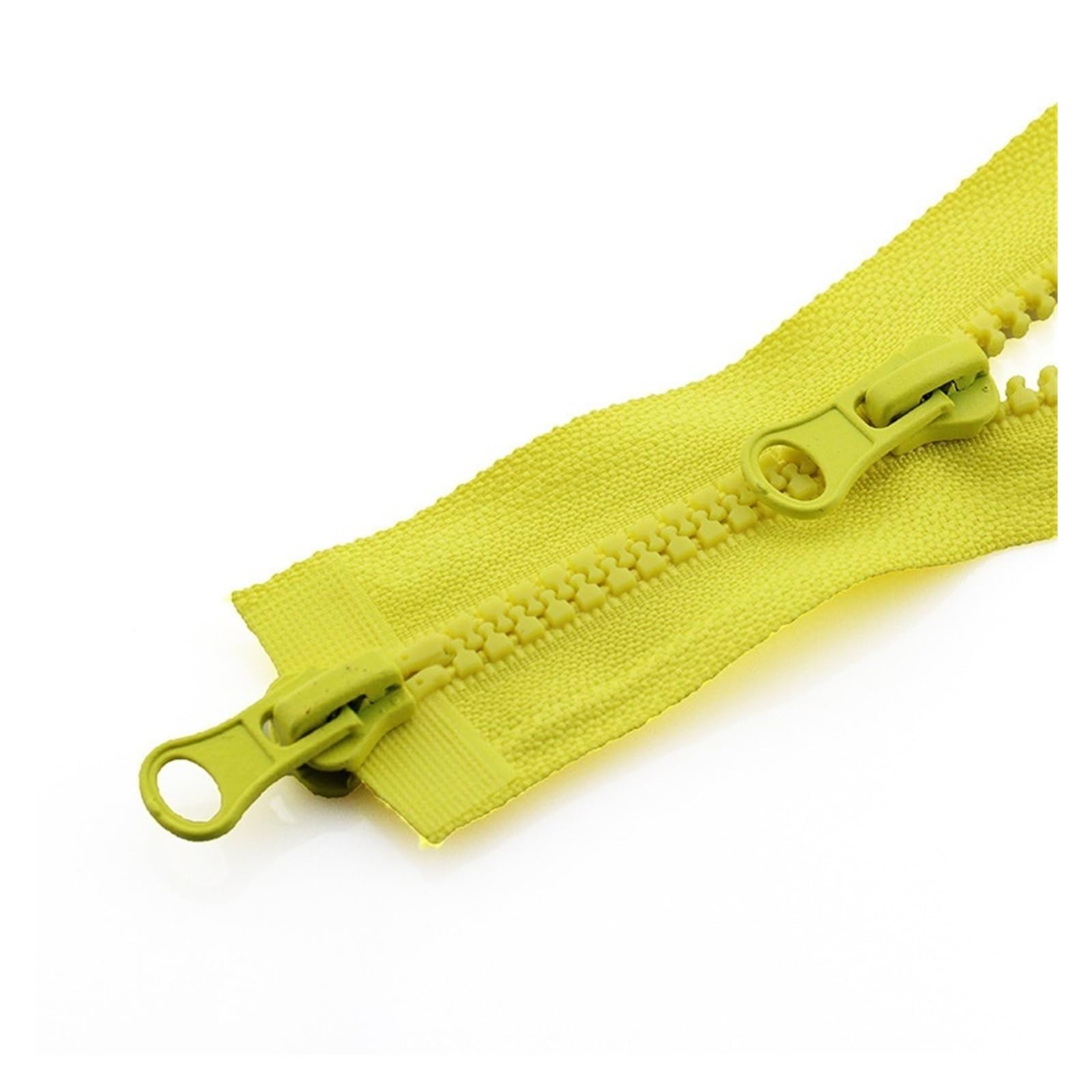 Two Way Open Ended Zipper 2Pcs 80/90/100/120/150cm Double Silders Zipper Open-End Auto Lock Two-Way Double Open Zip for Jacket DIY Sew (Color : Yellow, Size : 120CM_5#)