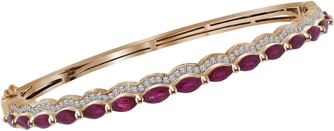 Dazzlingrock Collection 0.4 Carat(ctw) 3/8CTW-DIA 2 7/8CT-RUBY BANGLE
