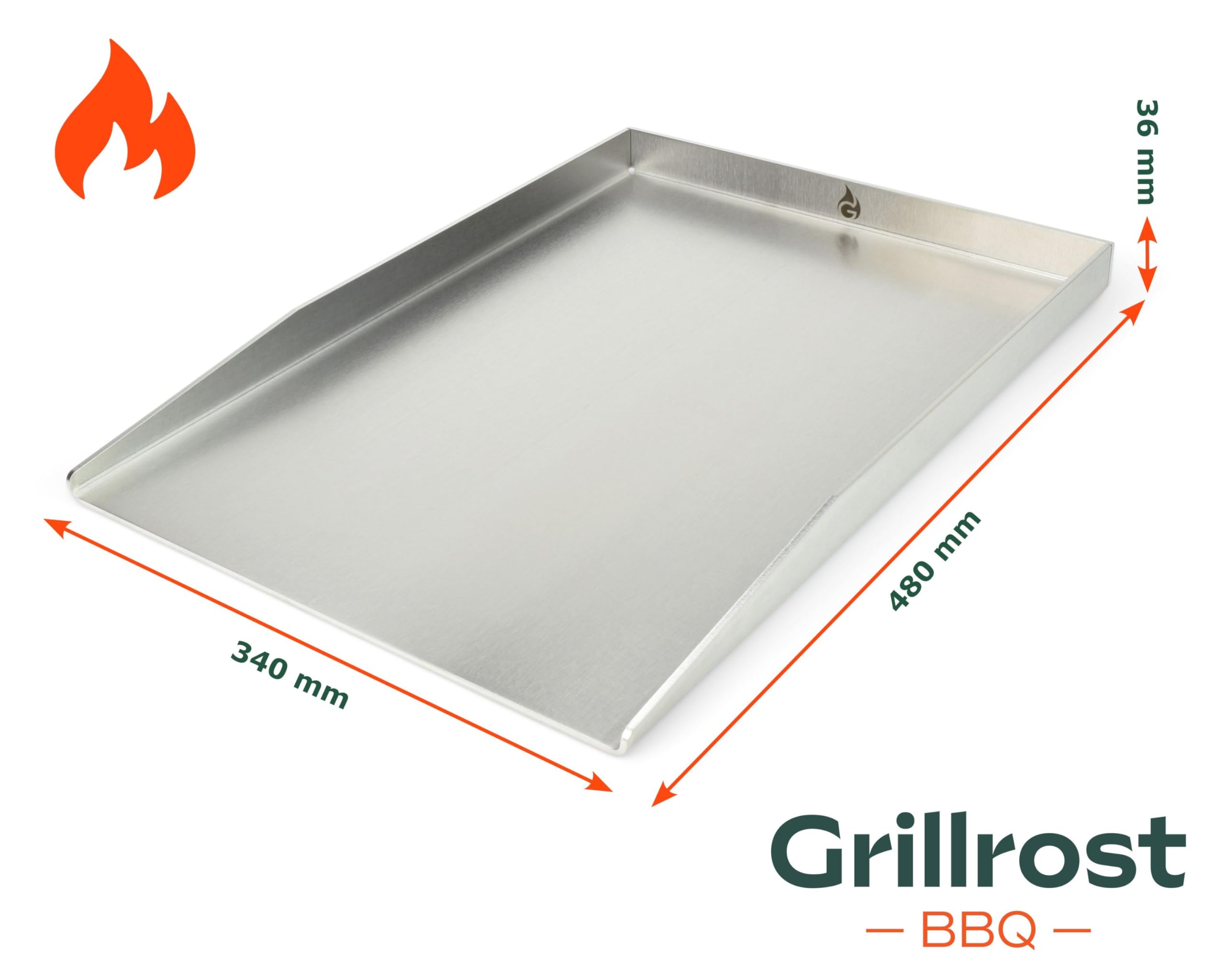 Grillrost.com Das Original Plaque de Cuisson en Acier Inoxydable | Plancha 48x34cm - Convient pour Genesis II & Broil King Imperial/Regal | 4mm Massif