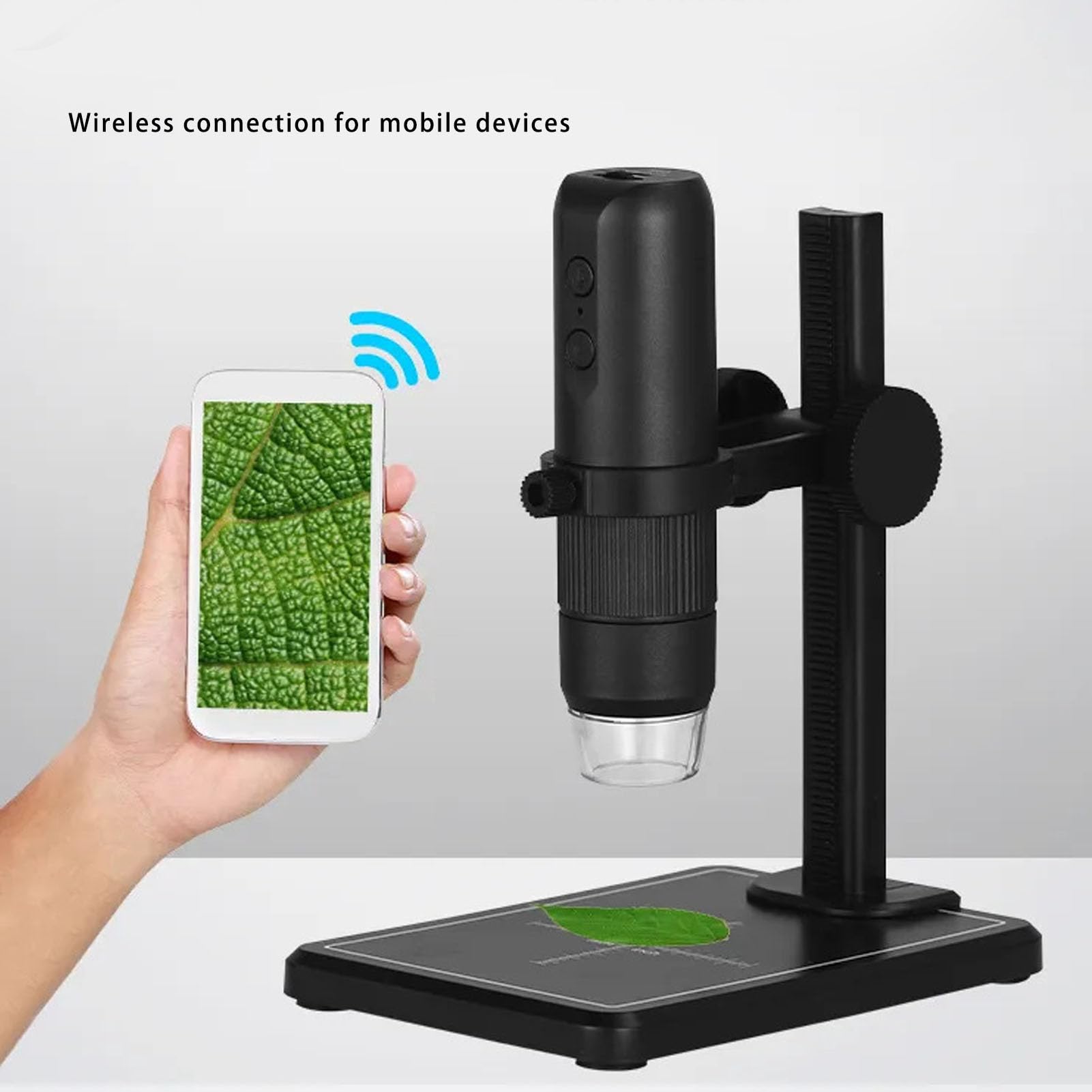Digitales Mikroskop-Set, Kabelloses USB-Mikroskop mit 8 LED-Leuchten und ABS-Ständer, 1000-fache Vergrößerung, 1080P HD, Tragbar für Window Phone Tablet-Computer Phone