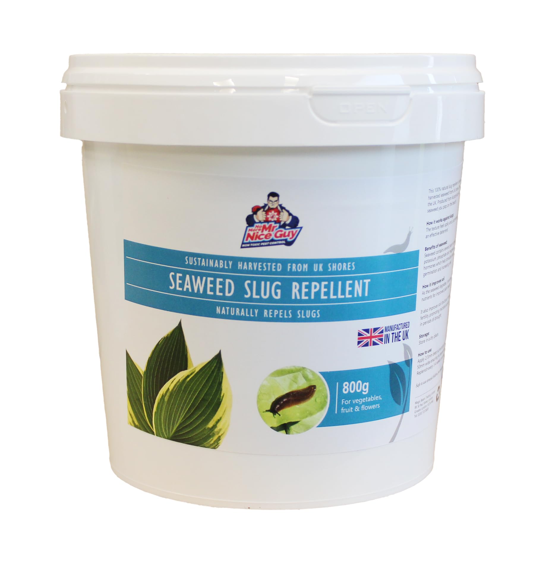 Slug & Snail Repellent For Garden 800g, Indoor and Outdoor Use, Natural British Seaweed Granules