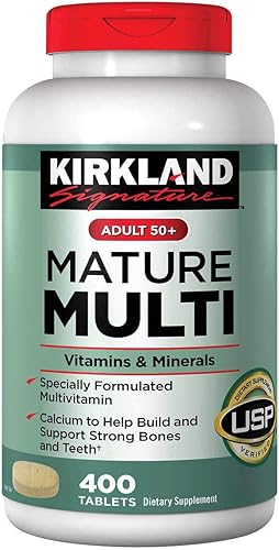 Kirkland Signature, Multivitaminas y minerales para adultos de más de 50 años, tabletas de 400 unidades