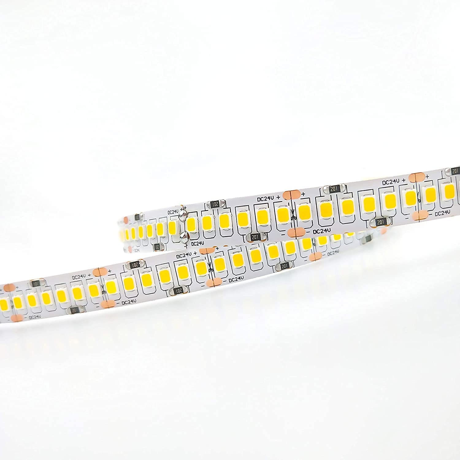 Strip HP LED 96W 24Vdc 5 METRI 1200 -LED- effetto luce continua colre bianco IP20 altissima luminosità fino a 7000 LM (4000K)