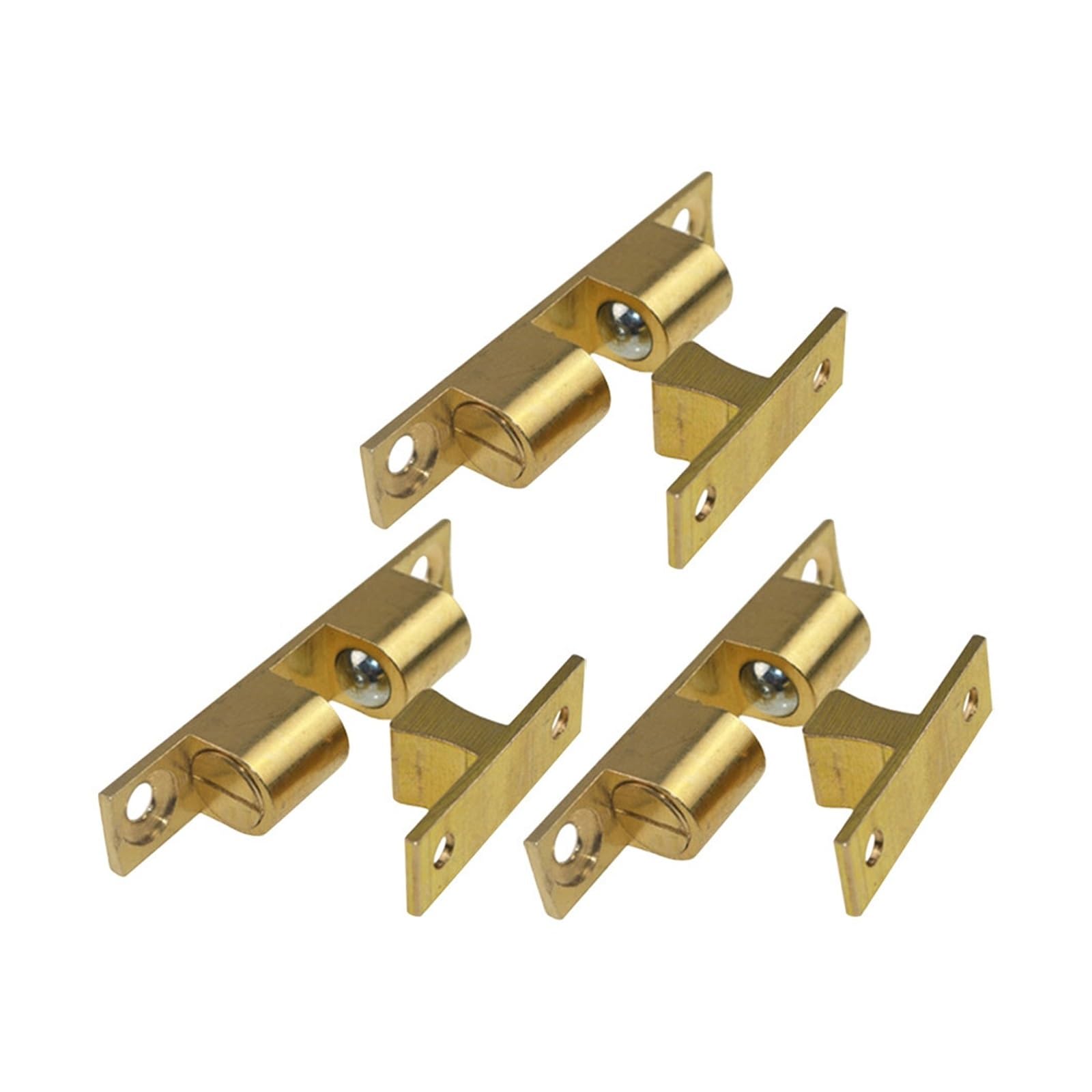 Huwoyg One Color 10Pcs Ball Tension Catch Double Door Catches Solid Brass Adjustable Roller Latches Cabinet Locks Replacement For Cabinet Closet