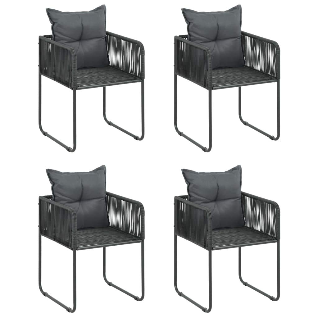 Gartenmöbel Set Gartenlounge Outdoor 5-TLG. Garten-Essgruppe PVC Rattan Schwarz und Braun