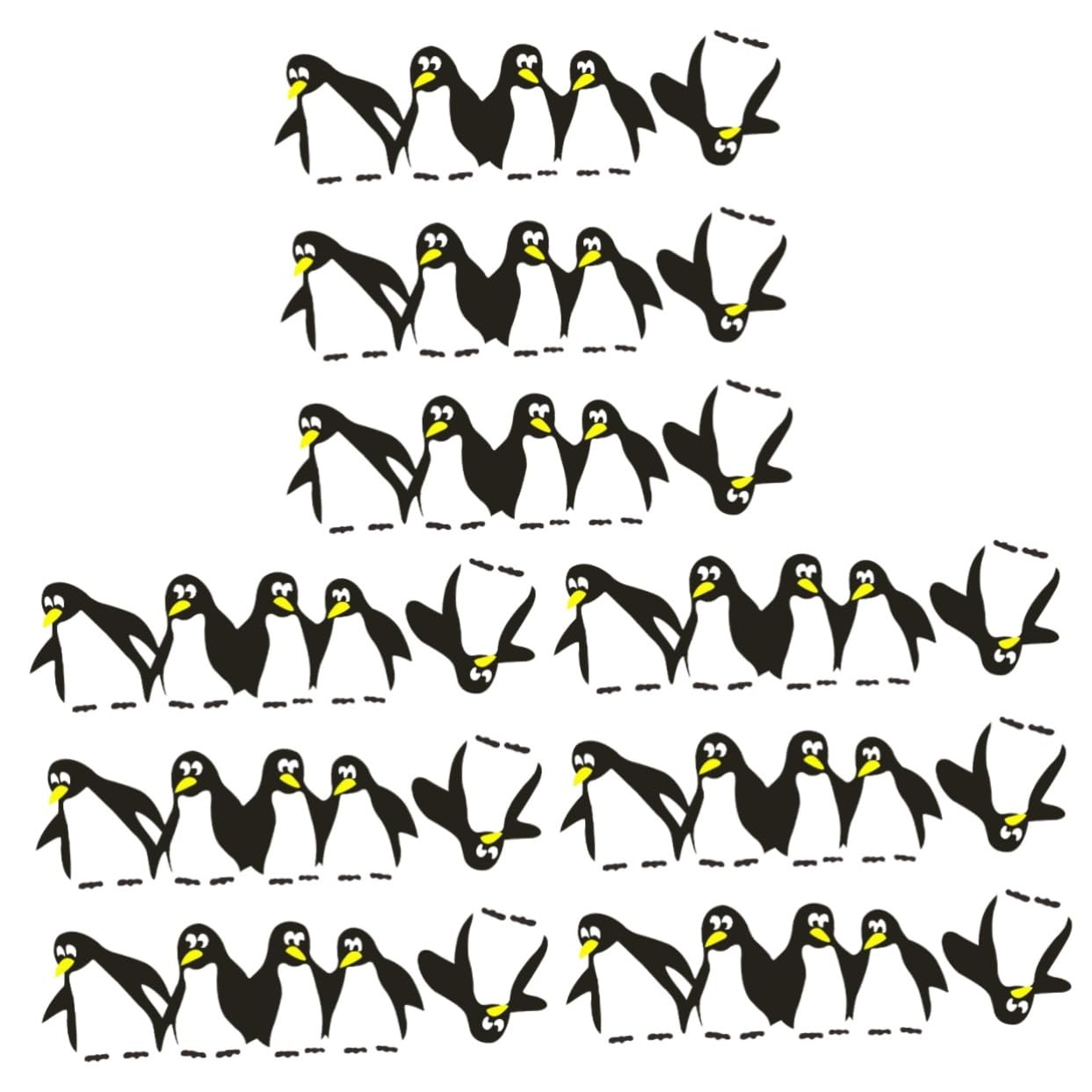 Stickers muraux pingouins lavables et repositionnables pour décorer la cuisine