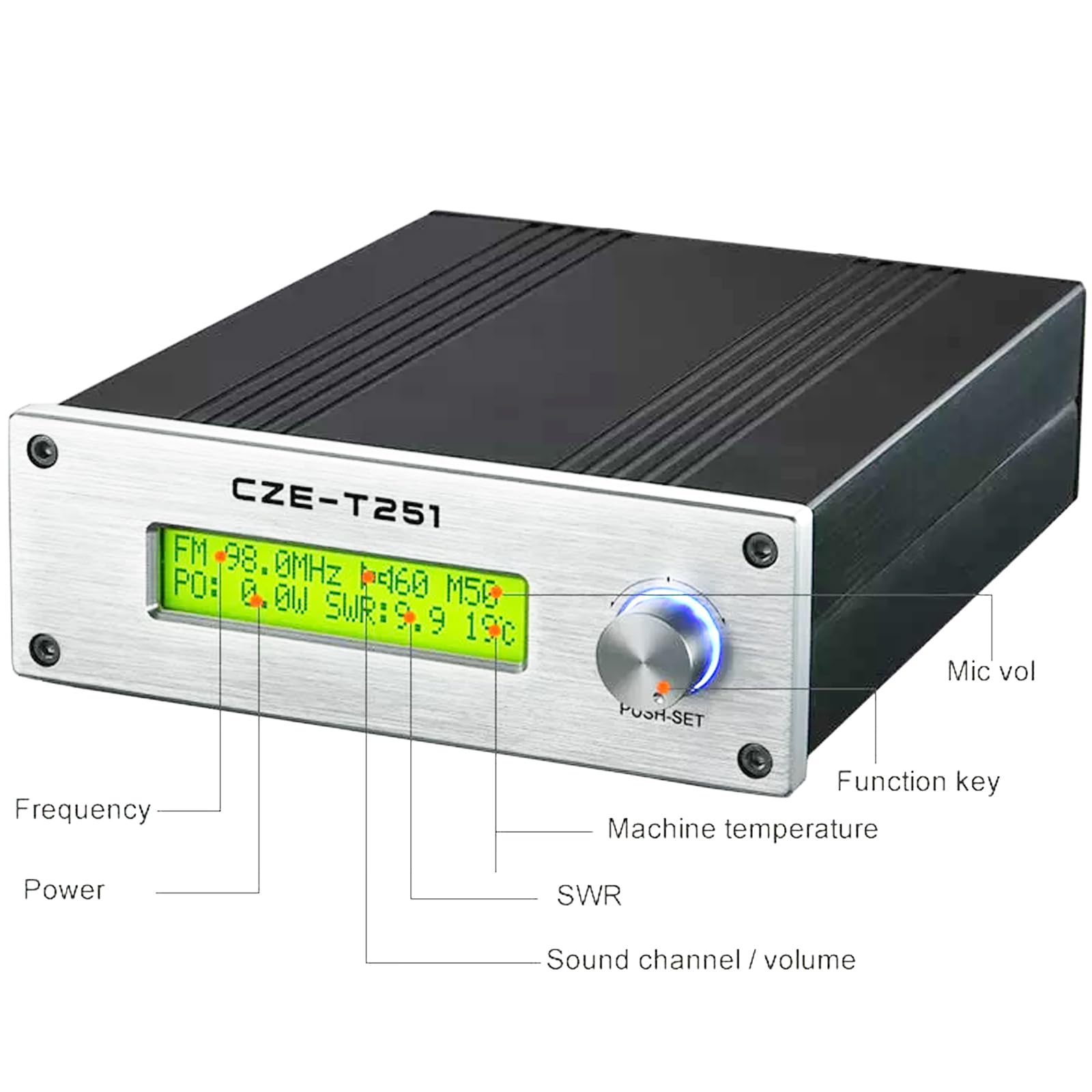 Amazon.com: YOVDA 25W FM Transmitter, CZE-T251 Stereo Broadcast