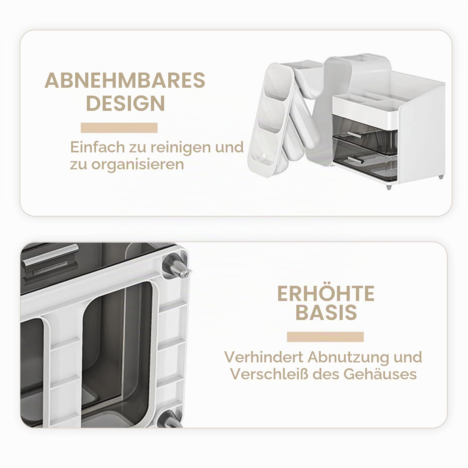 Multifunktion Kosmetik-Organizer mit großem Fassungsvermögen,Make up Organizer mit Schubladen,Einfache Aufbewahrung für Make-Up Pinsel Wattepads,Schreibtisch Organizer für Dresser Skincare (Rosa)