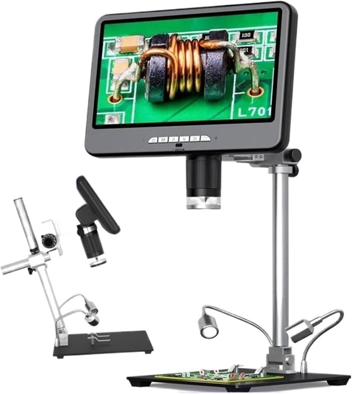 USB Microscope, Microscope 10 Inch UHD Screen and Stand Digital for Electronics Soldering and Repairing for Children Students Adults Beginner Learning and Experiments